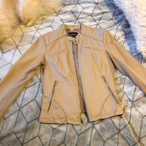 Express tan faux leather jacket
